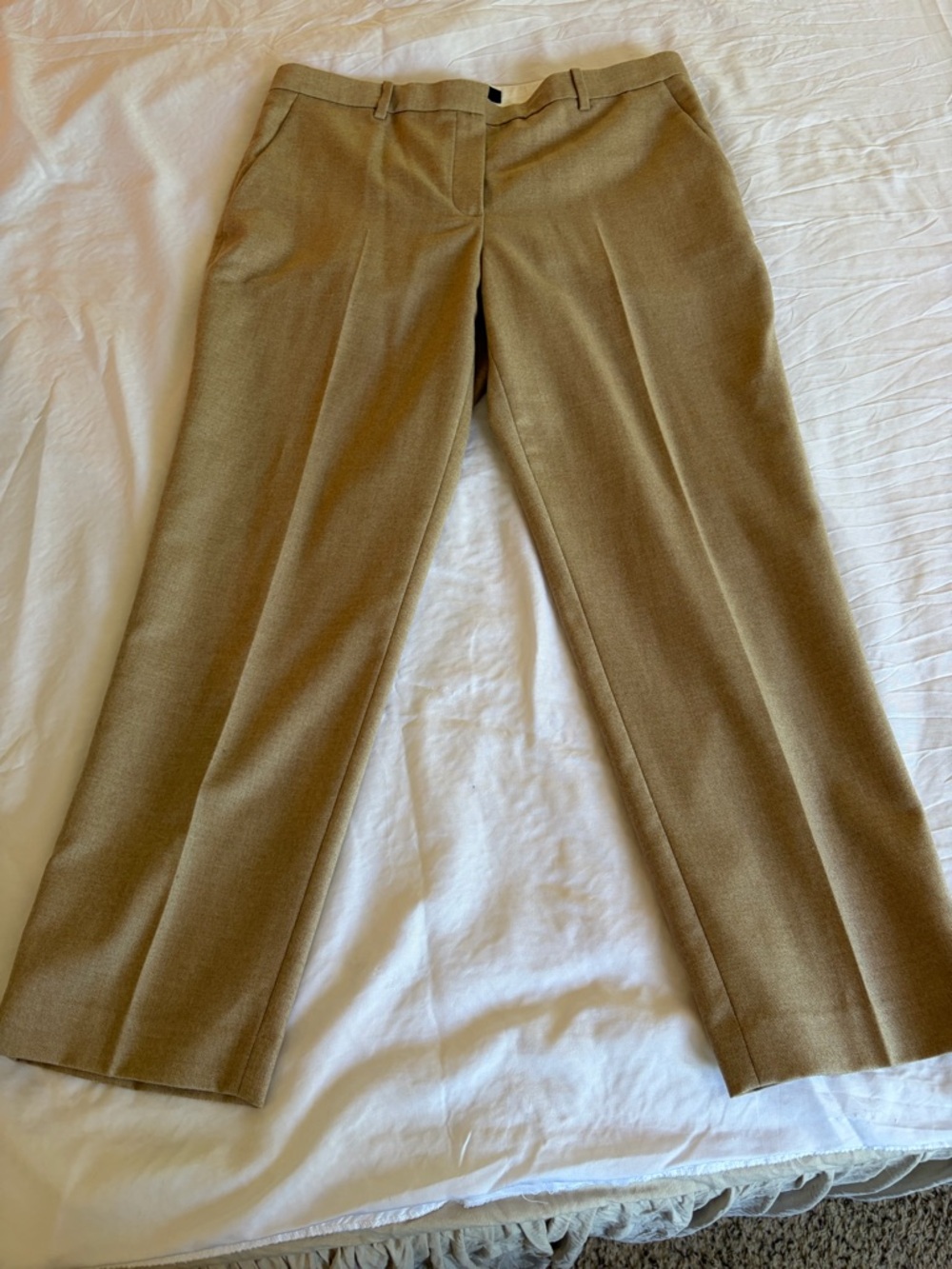 Theory Beige Straight-Leg Trousers